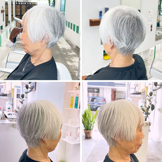 ショートボブの70代女性