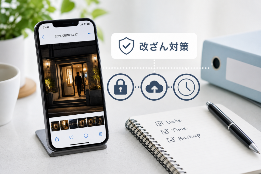 スマホで撮った証拠写真の日付保存と改ざんリスク回避ガイド