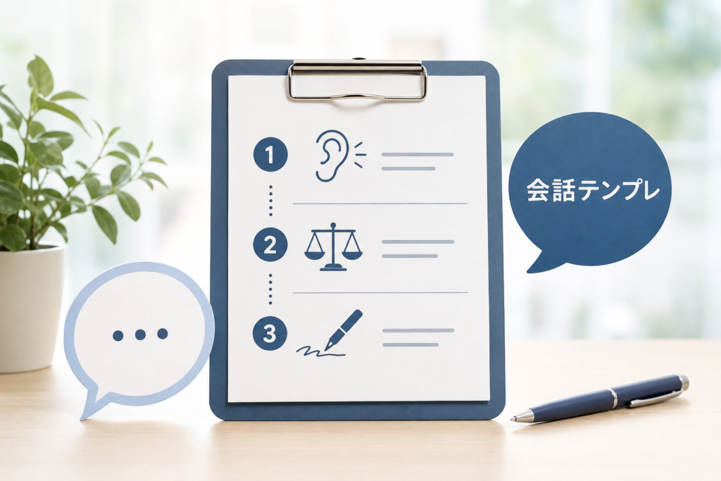 不倫の話し合いをスムーズに進める会話テンプレート集