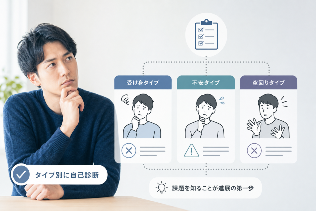 恋の悩みの男が陥りやすいタイプ別課題と自己診断