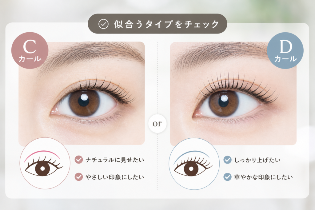 Cカール向きの人とDカール向きの人の特徴を確認