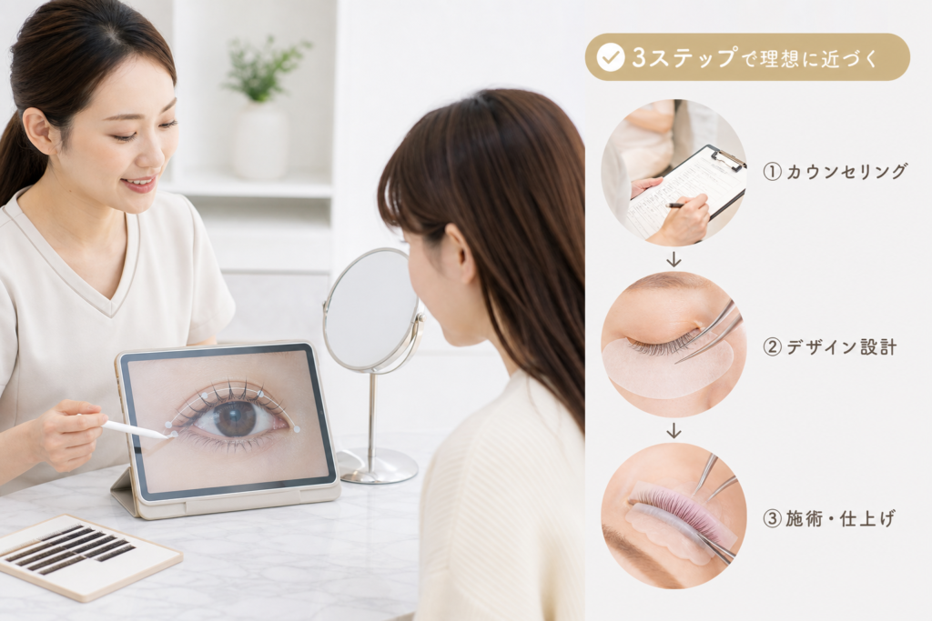 まつ毛が短い人・少ない人のための施術プロセスとサロンカウンセリング伝達術