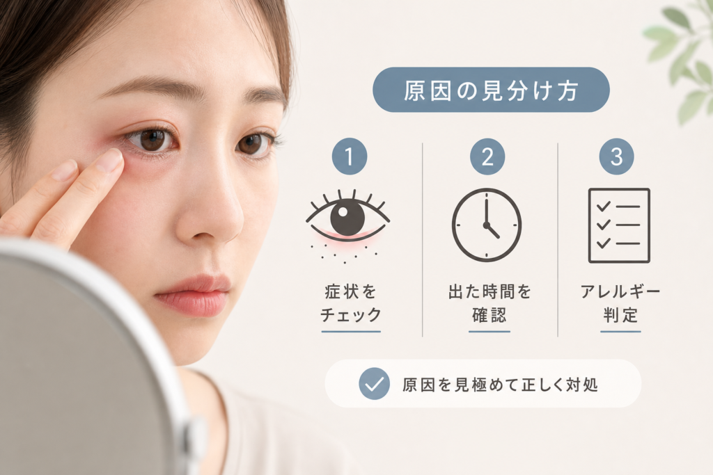 まつ毛パーマで目が腫れた時の原因の見分け方とアレルギー判定