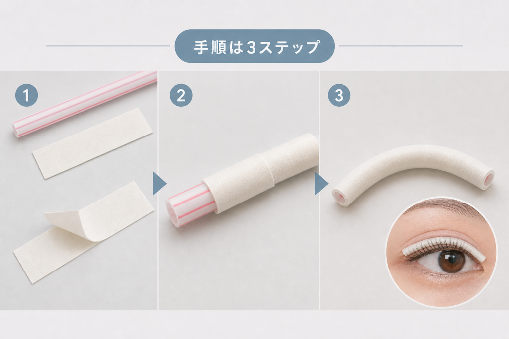 ストローと両面テープで作る手作りロッド代用の作り方
