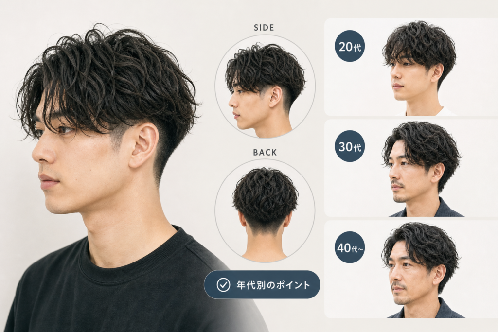 ツーブロックと長めパーマの組み合わせ＆年代別のポイント