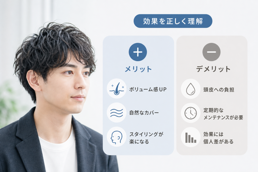 パーマではげ隠しのメリット・デメリットと現実的な効果