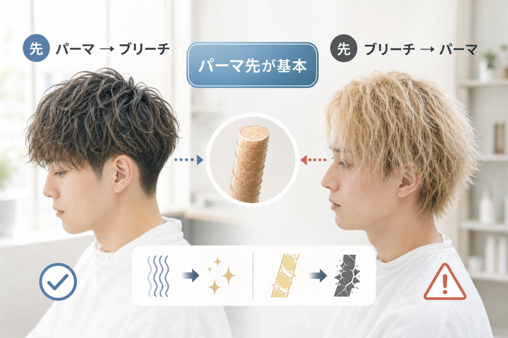 パーマを先にするのが王道│ブリーチ先の失敗例と理由