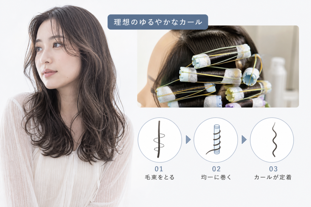 ベーシックパーマとはの理想スタイルと巻き方の基本