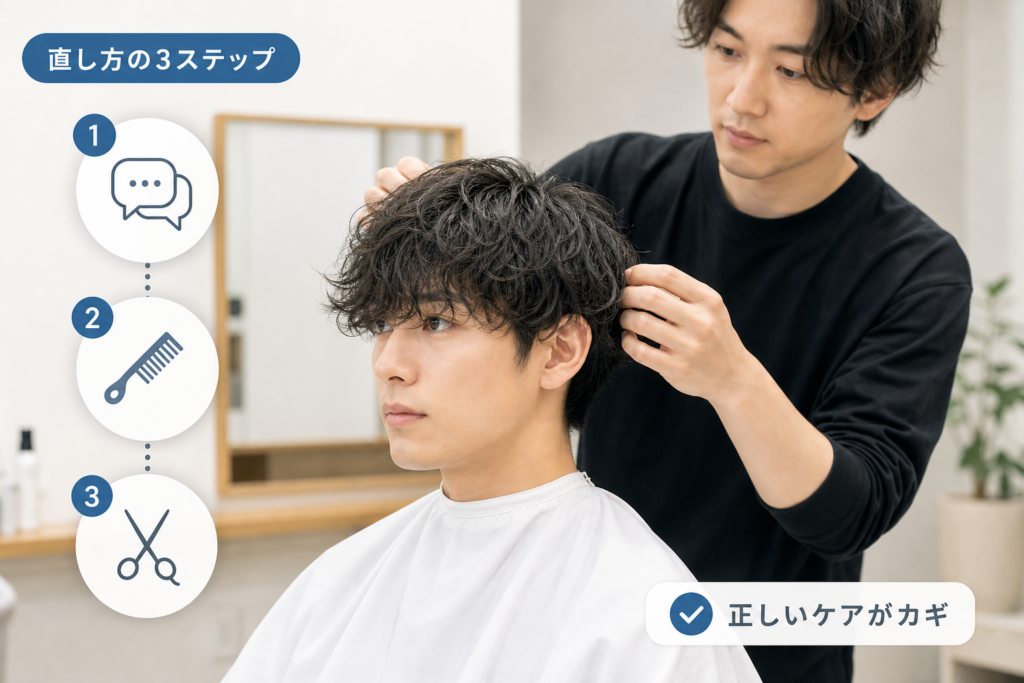 メンズパーマが思ってたのと違う時の直し方とNG習慣