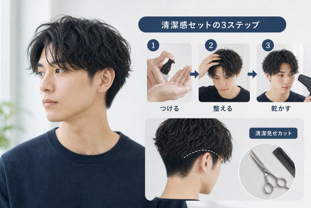 メンズ向け清潔見せセット術とカット方法