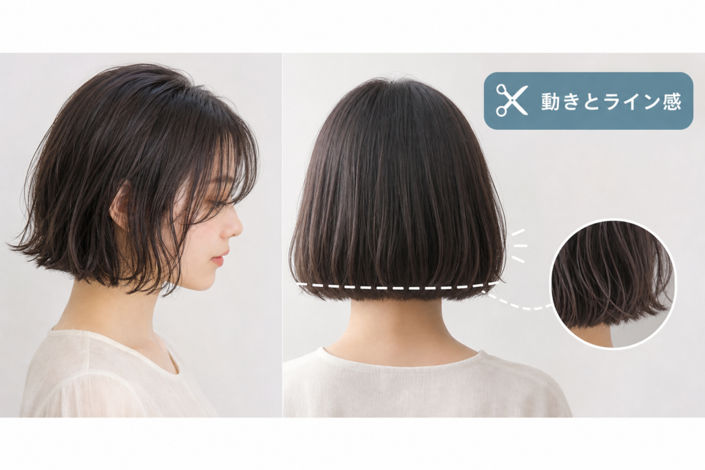 切りっぱなしボブで動きとぱつっと感を両立するカット術