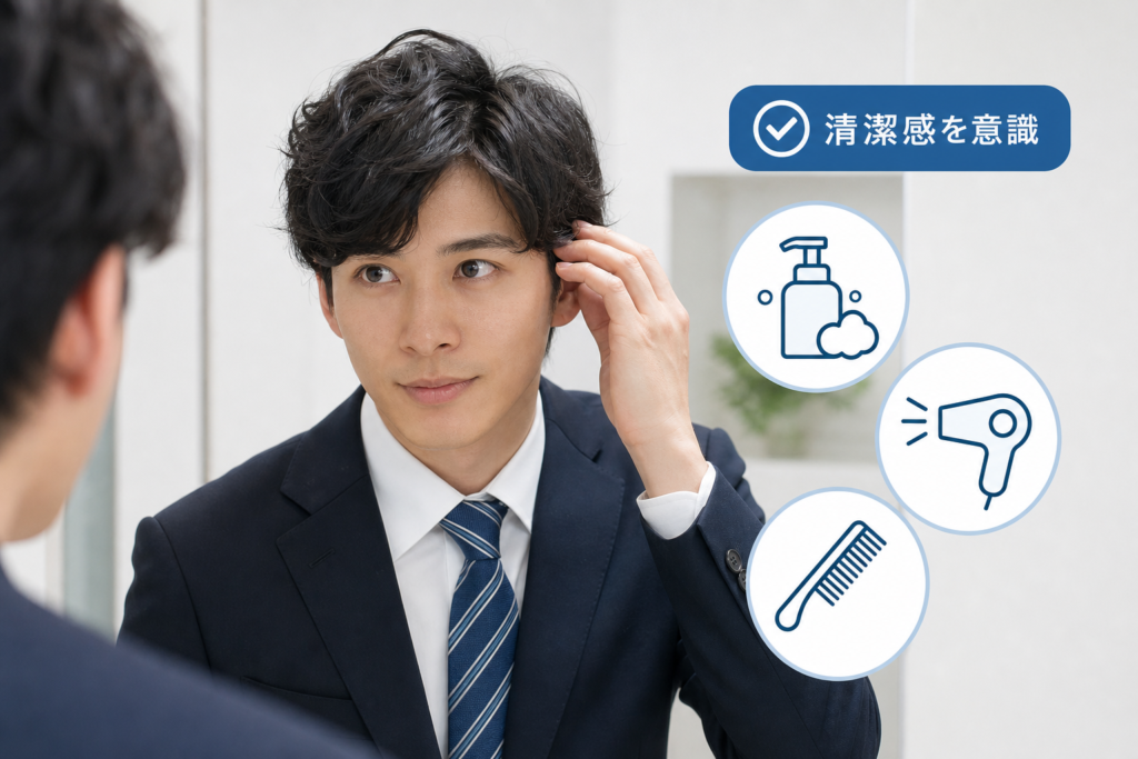 天然パーマの男性が就活で好印象を作る工夫