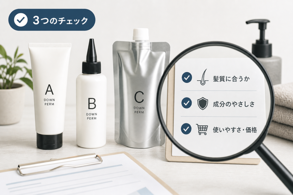 市販ダウンパーマの人気アイテム比較と購入前のチェックポイント