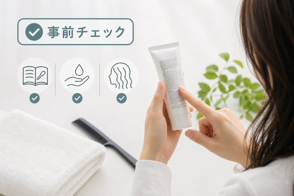 市販パーマ落とし剤を使う前の確認事項と注意点