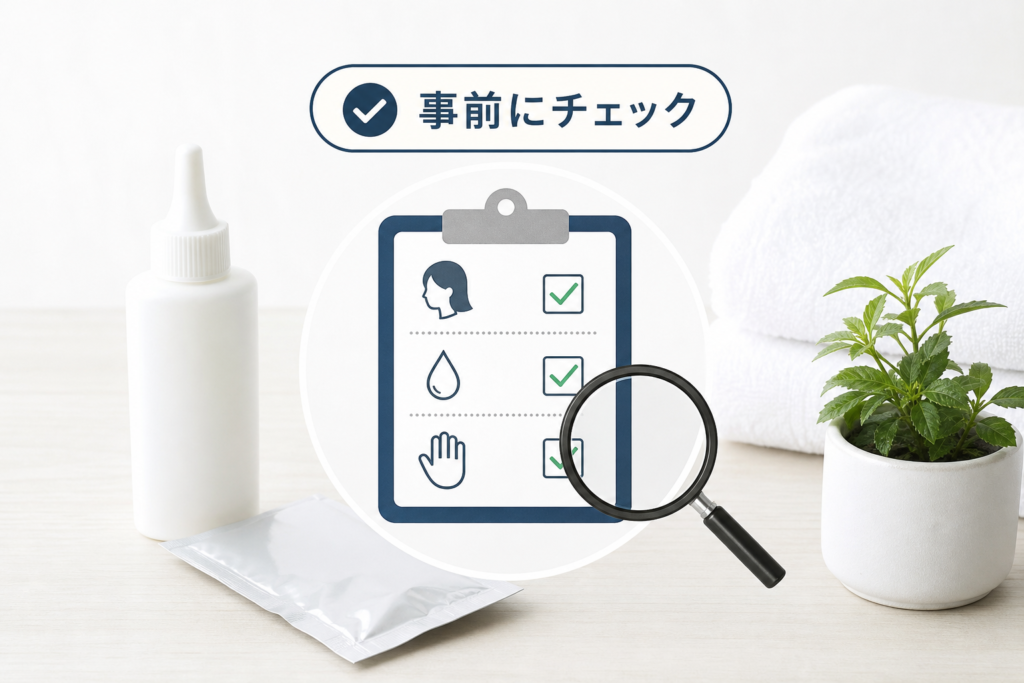 市販パーマ落とし剤を使う前の確認事項と注意点