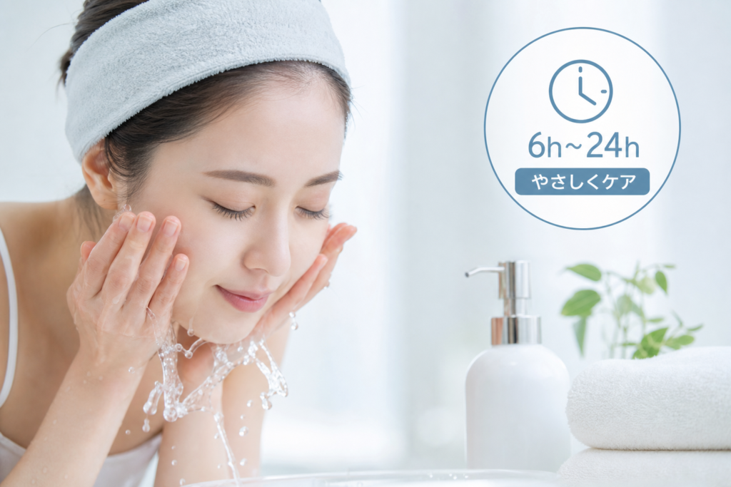 当日6時間後から24時間までの入浴・洗顔のポイント