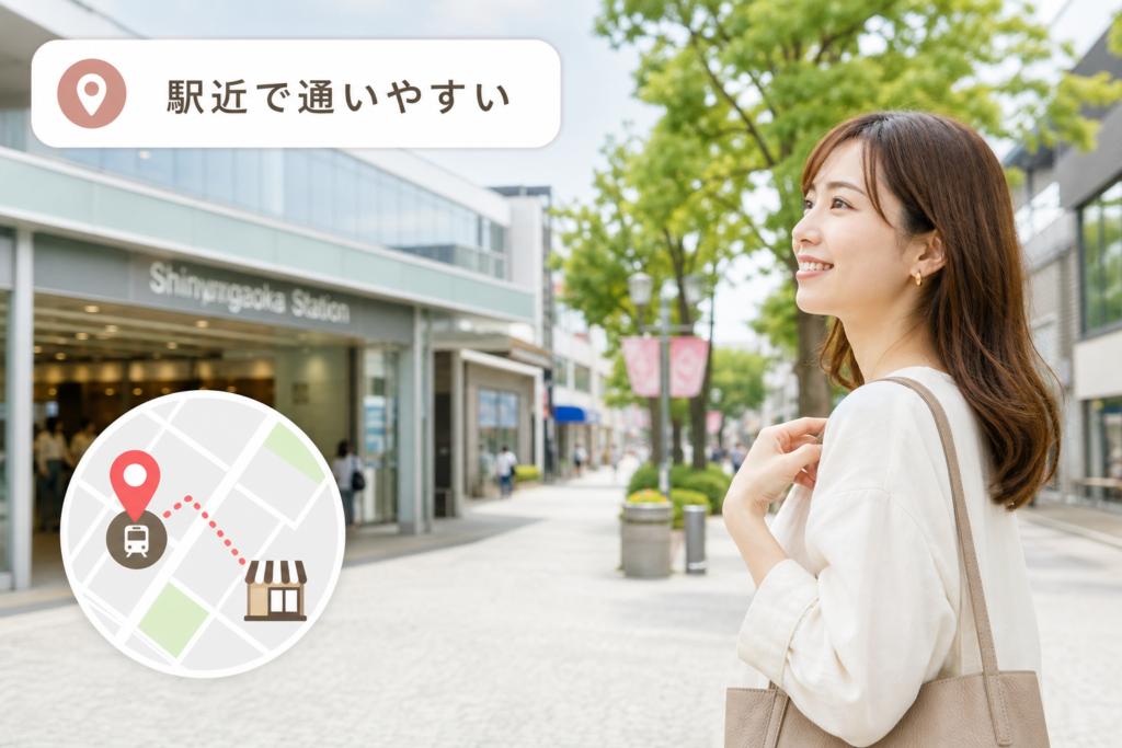 新百合ヶ丘の駅近アクセスとサロン立地で通いやすさを確保する