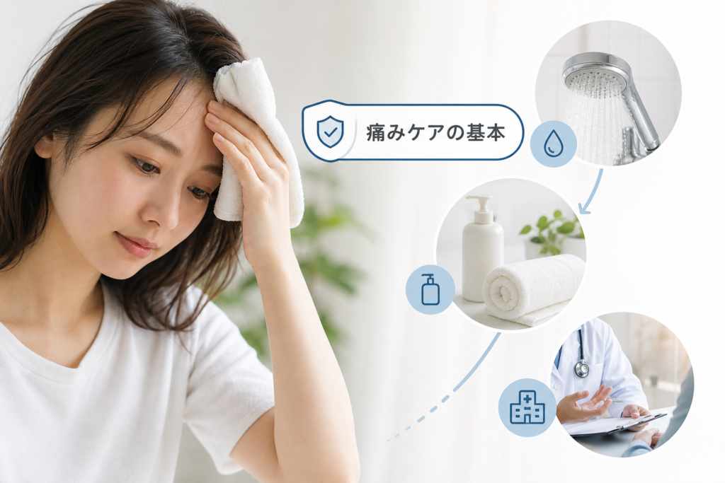 施術後と自宅でのパーマ液の痛みケア・医療機関受診の目安