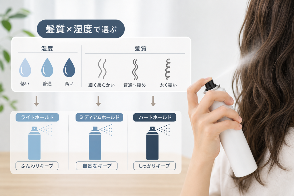 湿気と髪質に合わせてパーマをスプレーで固める選び方と使い分け