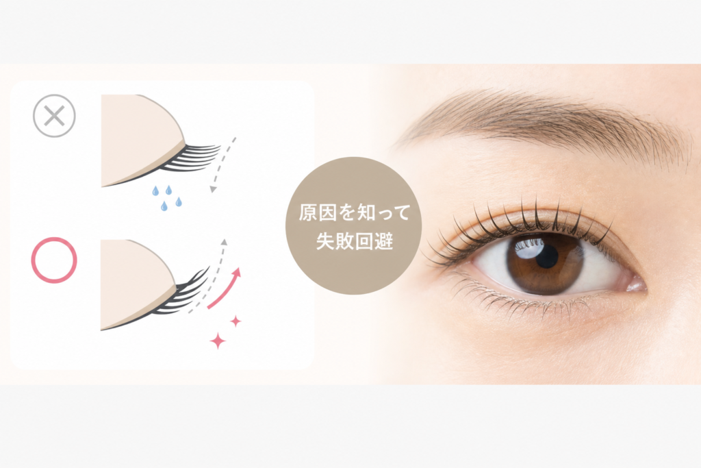 短い一重でまつげパーマが失敗する原因と対策のコツ