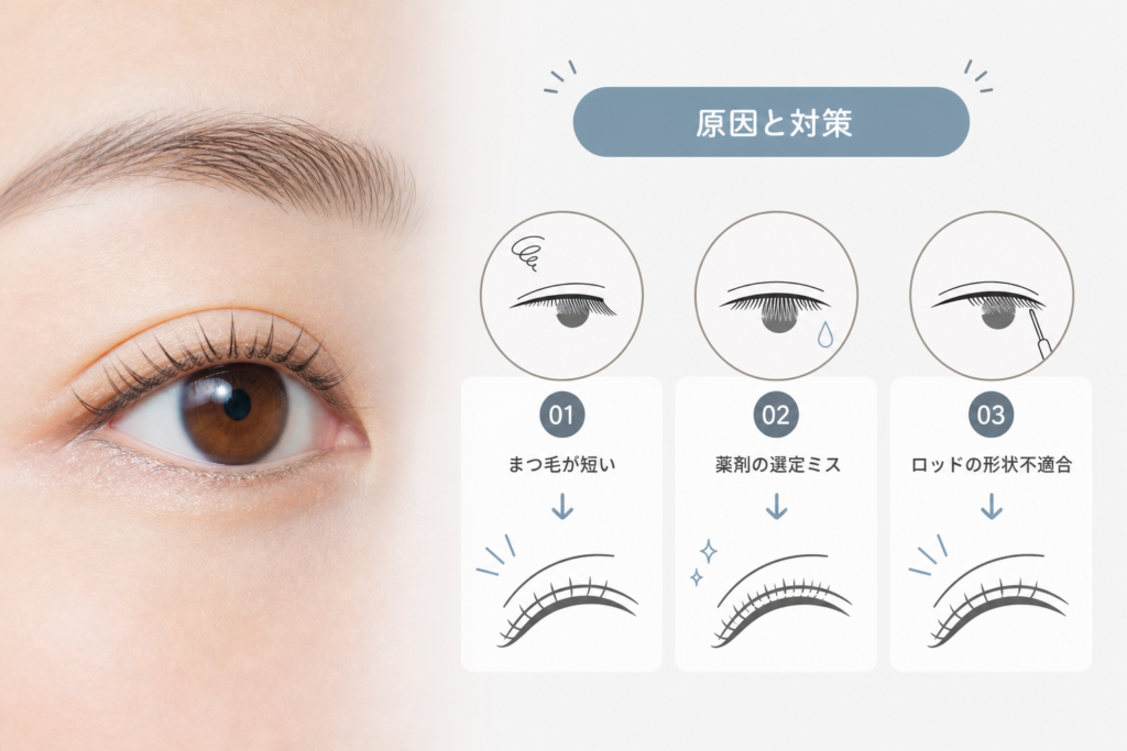 短い一重でまつげパーマが失敗する原因と対策のコツ