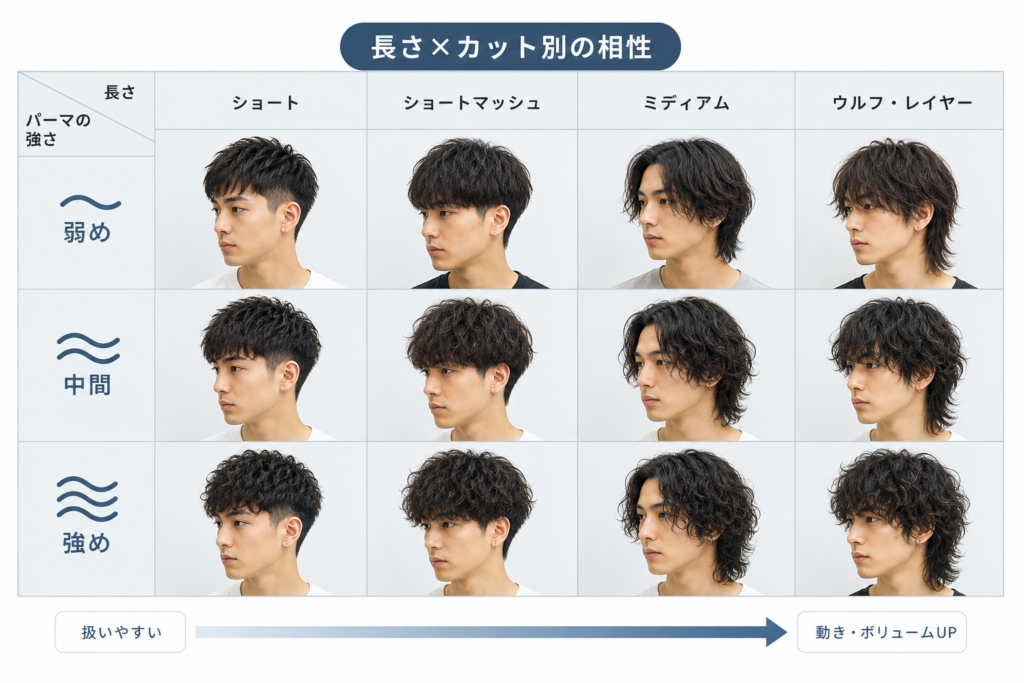 長さ・ベースカット別で見るパーマ強さとの相性