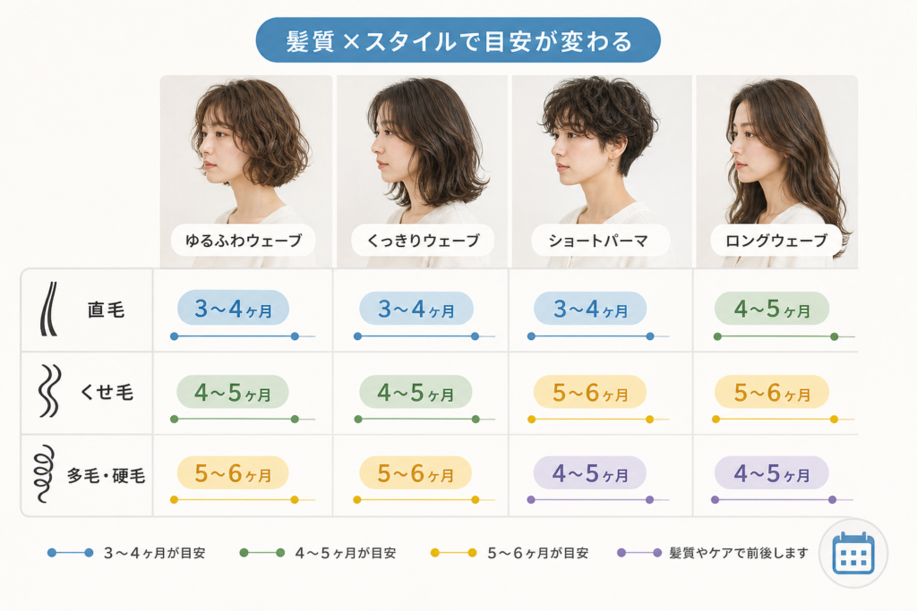 髪質とスタイル選びで変わるパーマは何ヶ月ごとが一番ちょうどいい？