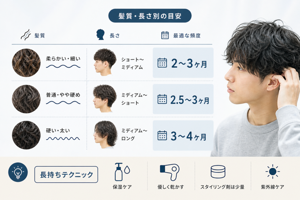 髪質と長さで異なる最適なパーマ頻度と長持ちテクニック