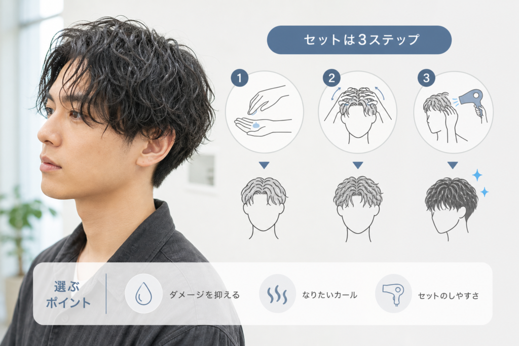 メンズ向けスチームパーマの選び方とセット術