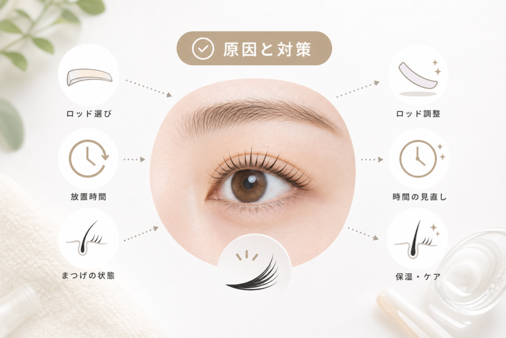 まつげパーマが上がらない・持たないときの原因と対策方法