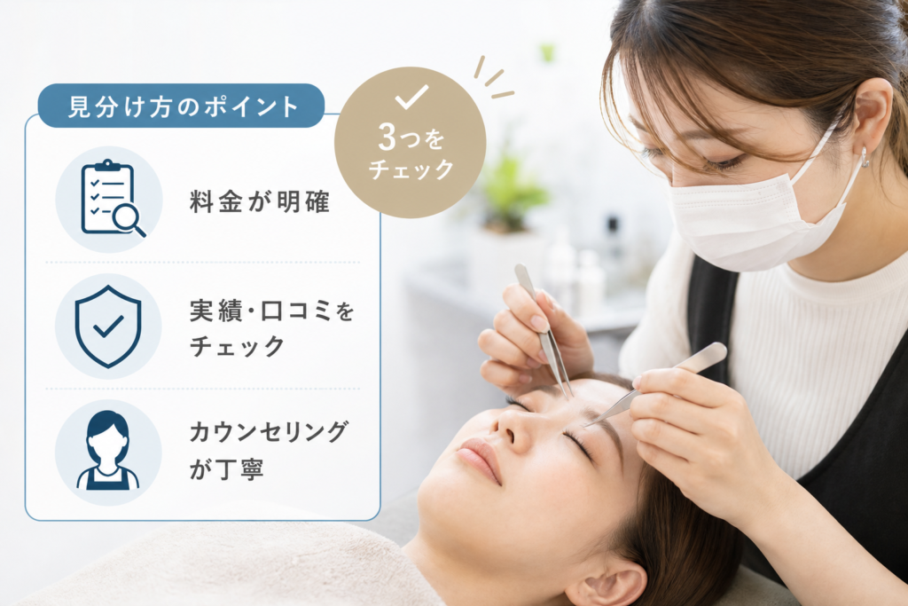 東口・西口で安くて信頼できるまつ毛パーマサロンの見分け方
