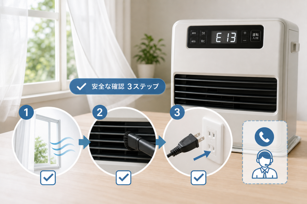 E13表示時に自分でできる安全な確認手順