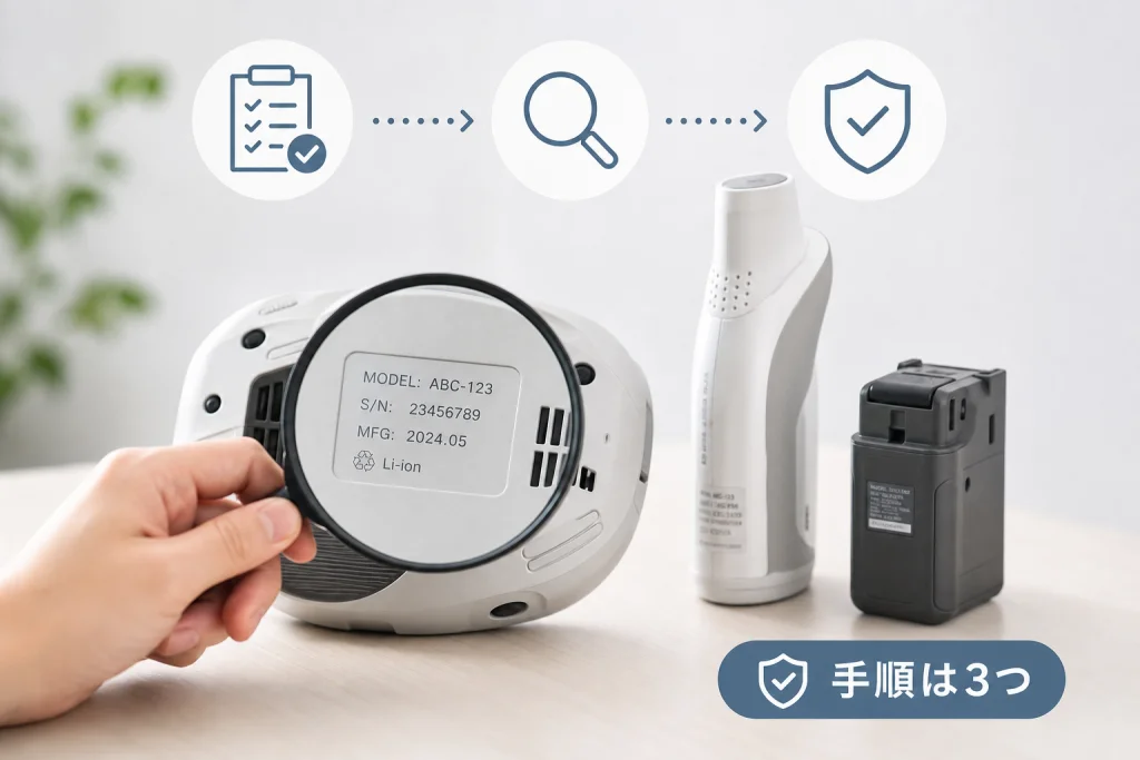 型番・S/N・製造年月を取り違えない