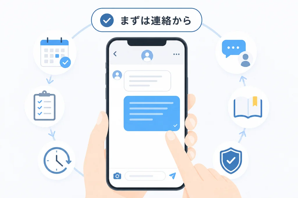 施術者に送る予約変更メッセージの例