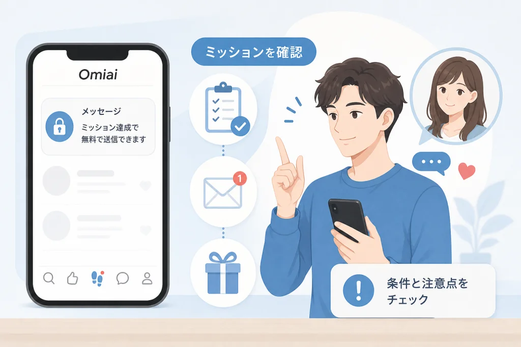 男性が無料でメッセージできる施策は？ミッションの条件と注意点