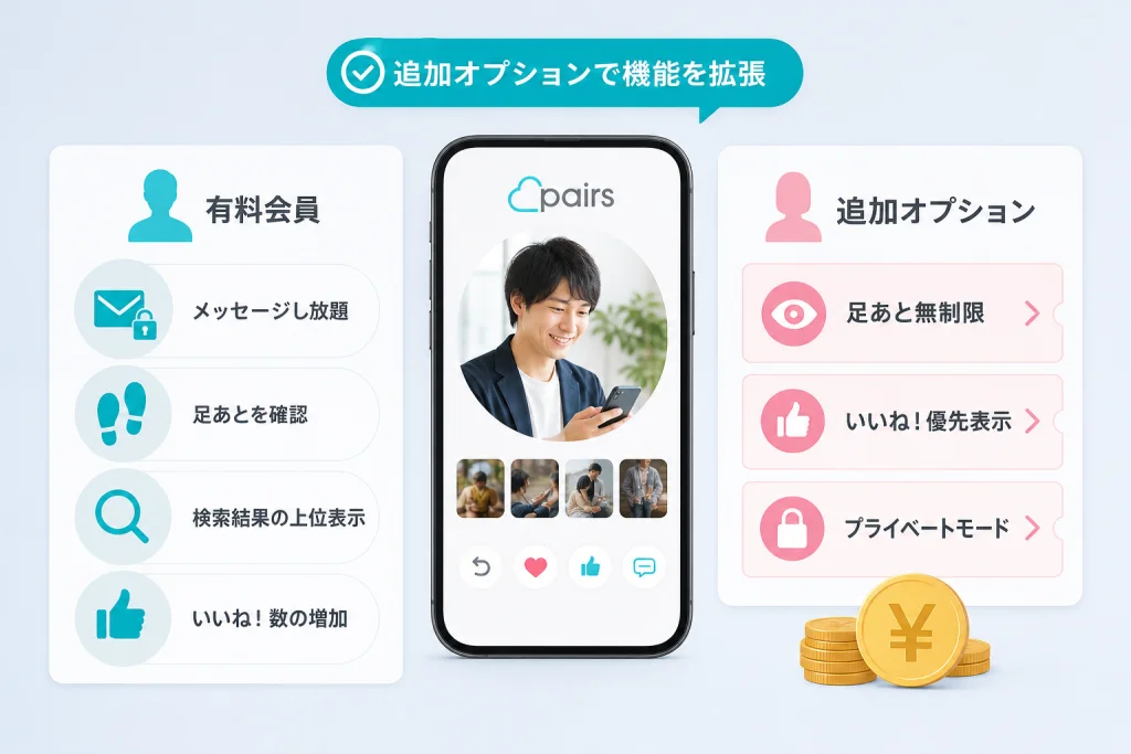 男性の有料会員と追加オプションは何が違う?