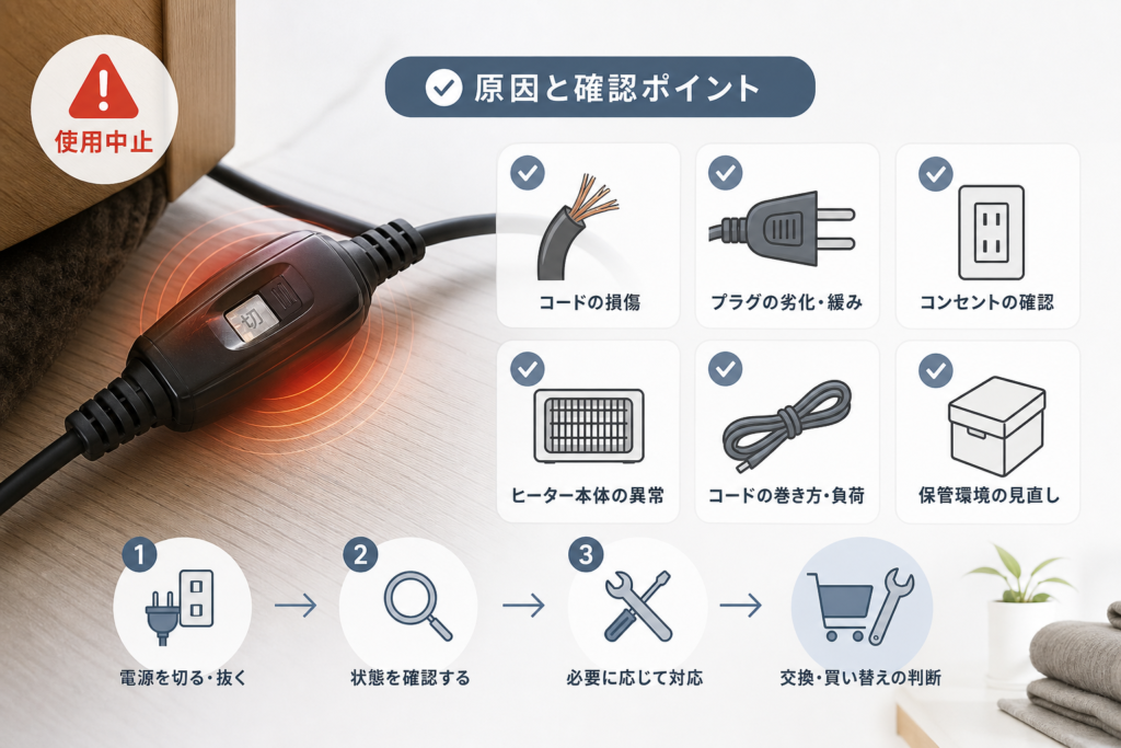 発熱の原因候補と、利用者が確認できる範囲