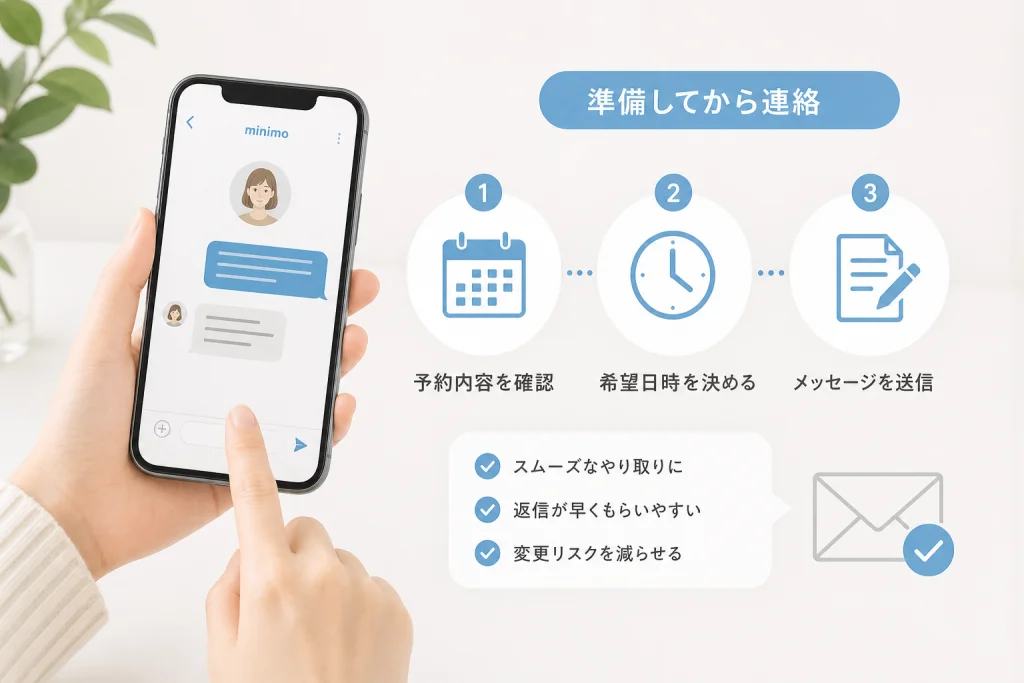 連絡前に、予約内容と希望日時をそろえる
