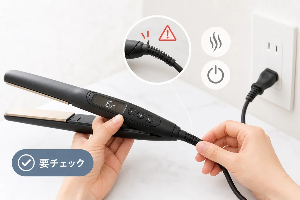 電源が入らない・途中で切れる場合