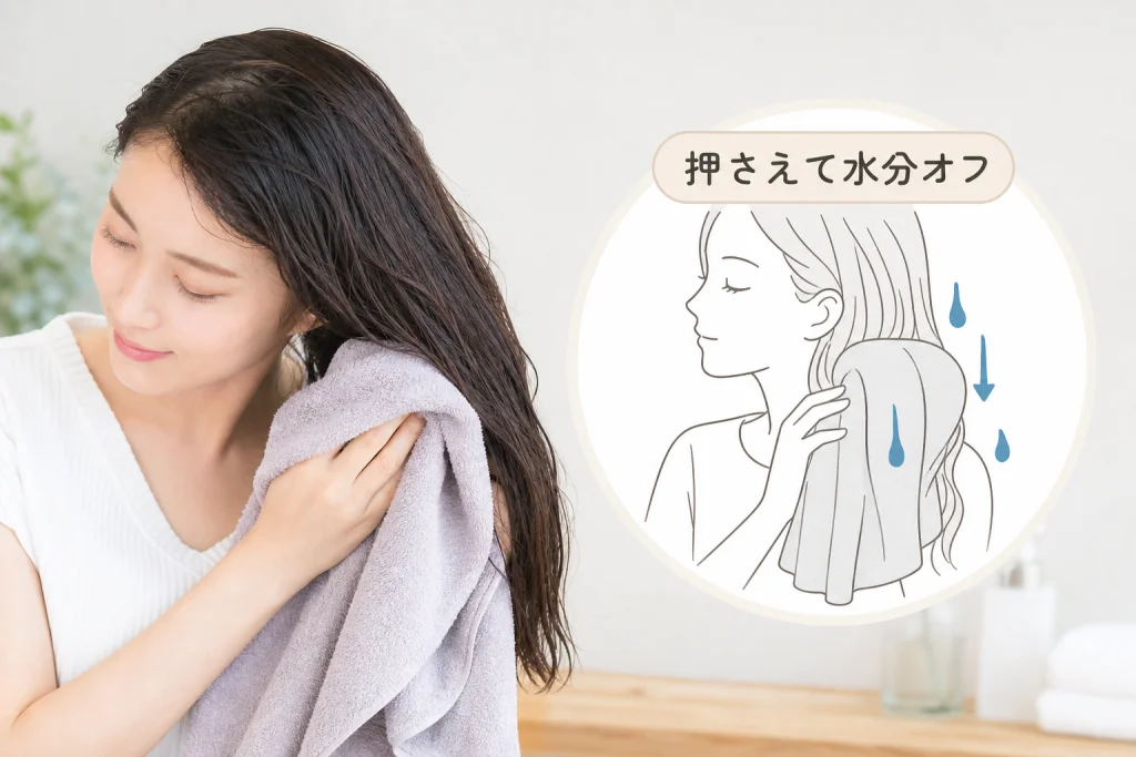 乾かす前に、タオルでどう水分を取る？
