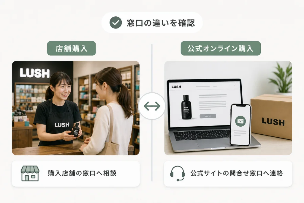 店舗購入・公式オンライン購入で返品窓口はどう違う？