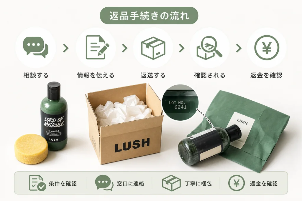 LUSHシャンプーの返品手続きは相談から返金確認までどう進める？